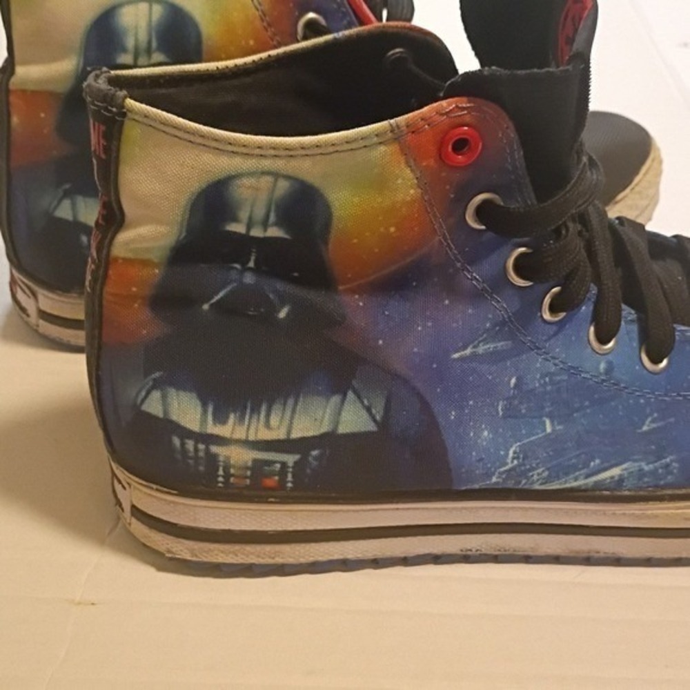 Star Wars Skecher High Top Sneakers Darth Vader Space Galaxy Print Kids Size 5.5 - Picture 4 of 7